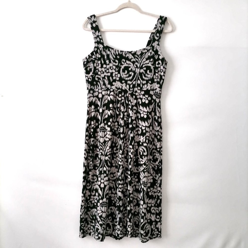 En Focus Studio Womens Black Square Neck Floral A-Line Midi Dress Size 12 - Picture 4 of 6